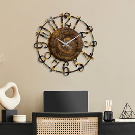 Wallity Reloj de Pared Decorativo de Metal Multicolor